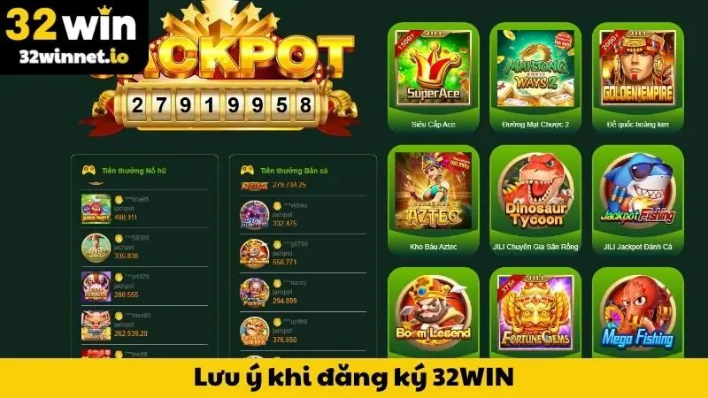 Lưu ý khi đăng ký 32WIN để tránh rủi ro bảo mật